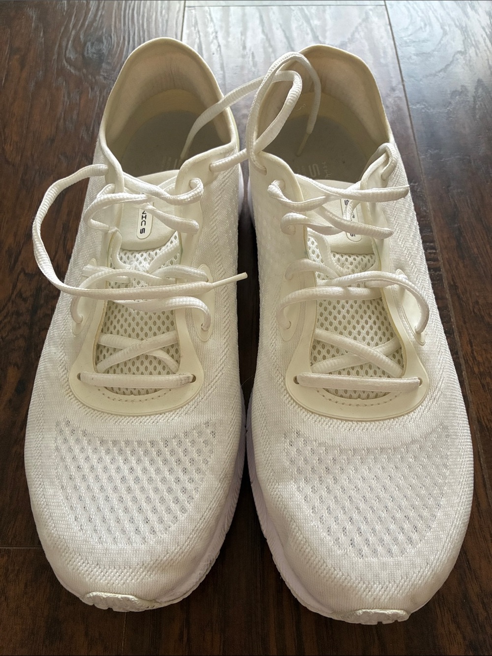 Men's White Knit Lace-Up Sneakers